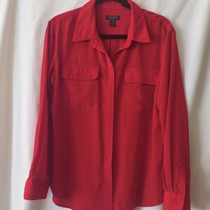 Women's Red Button-Up Shirt